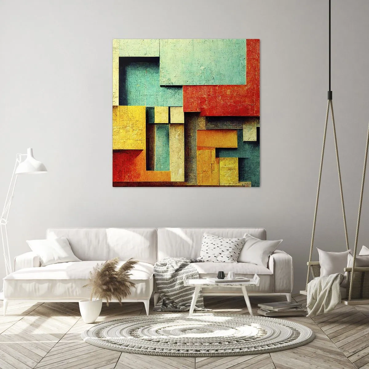 Cuadro sobre lienzo - Impresión de Imagen - Festival de ángulos rectos - 60x60 cm