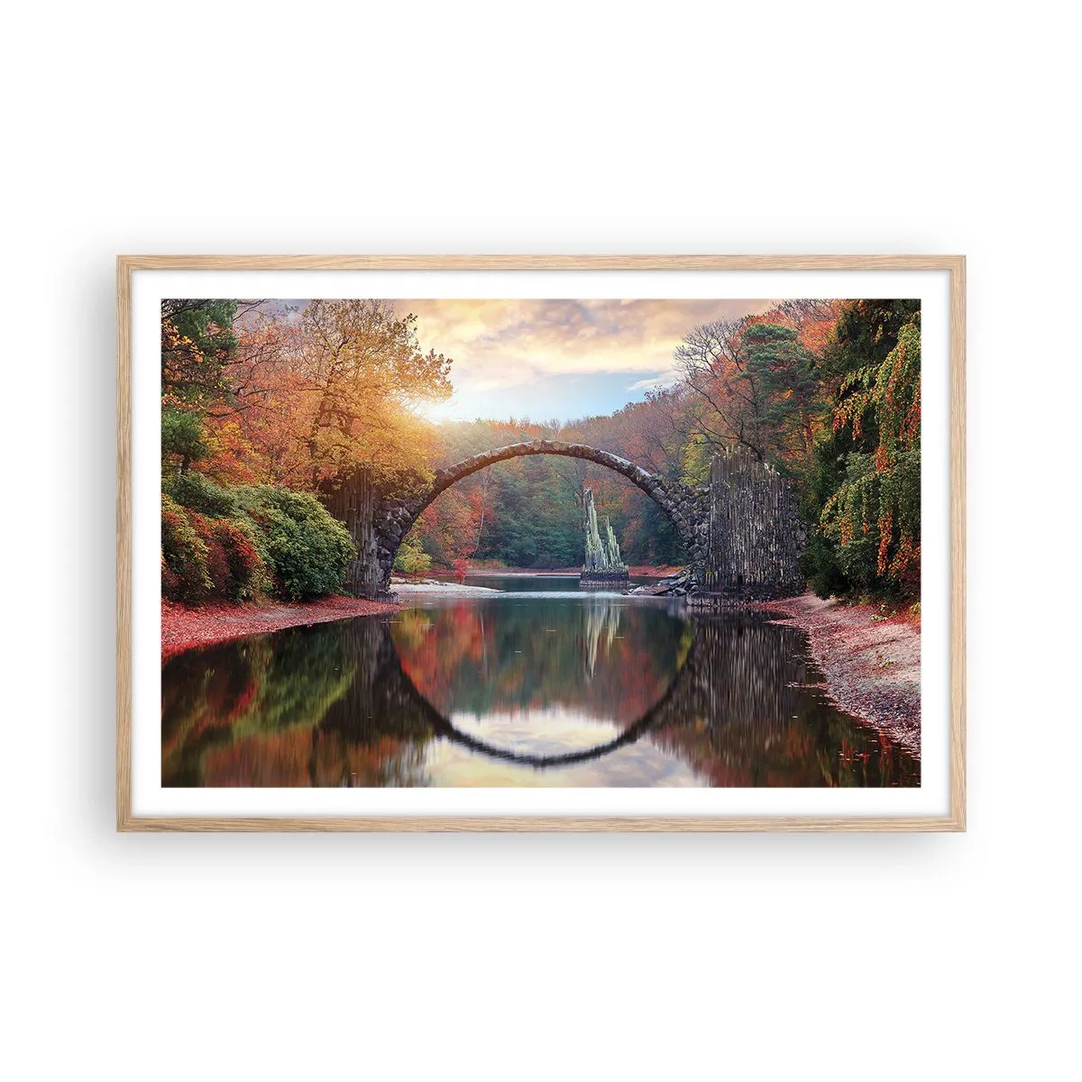 Póster en marco roble claro - Al otro lado del espejo - 91x61 cm