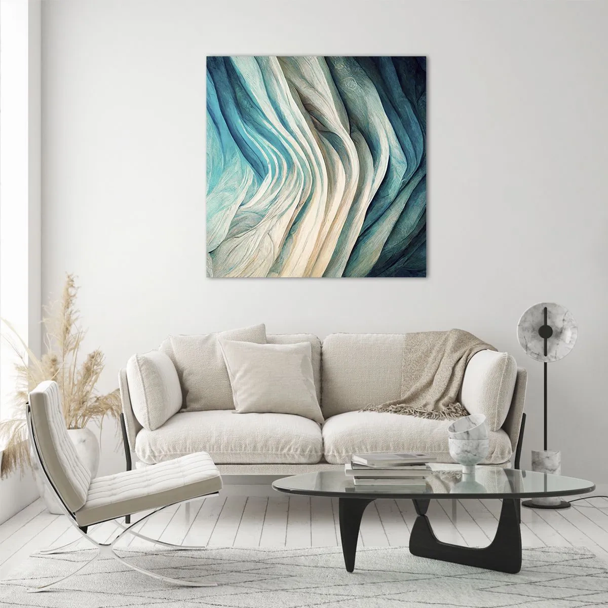 Cuadro sobre vidrio - Impresiones sobre Vidrio - Azul insaciable - 50x50 cm