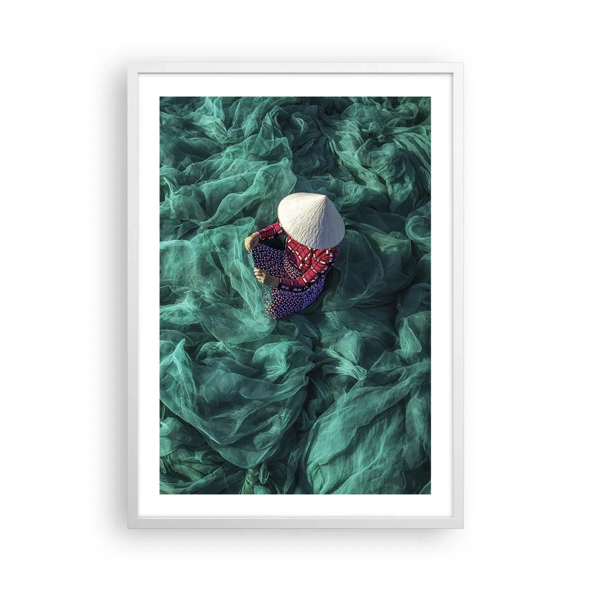 Póster en marco blanco - En un mar de redes - 50x70 cm