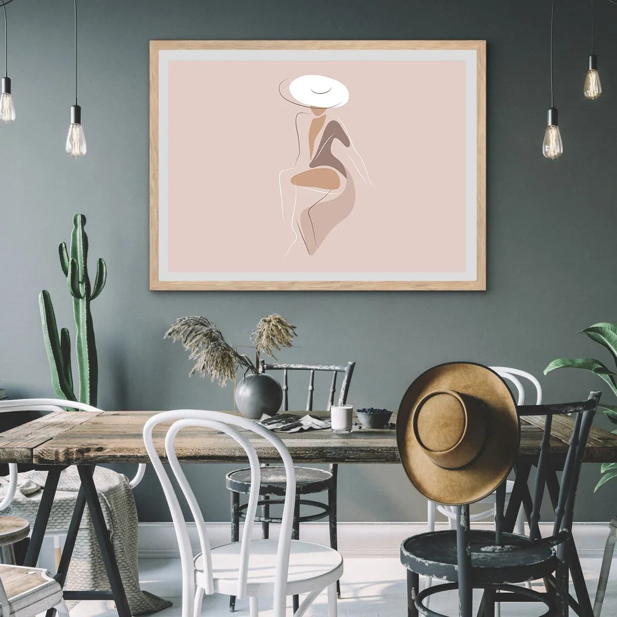 Póster en marco roble claro - Una auténtica dama - 70x50 cm
