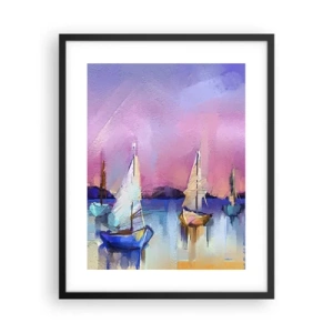 Póster en marco negro - Dirección alta mar - 40x50 cm