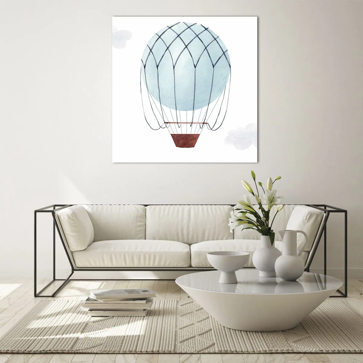 Cuadro sobre vidrio - Impresiones sobre Vidrio - Acariciando las nubes - 70x70 cm