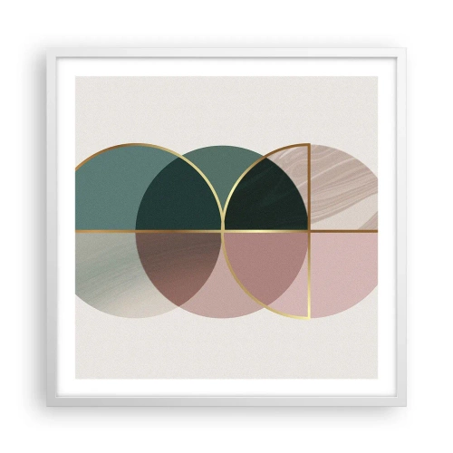Póster en marco blanco - Círculo tras círculo... - 60x60 cm