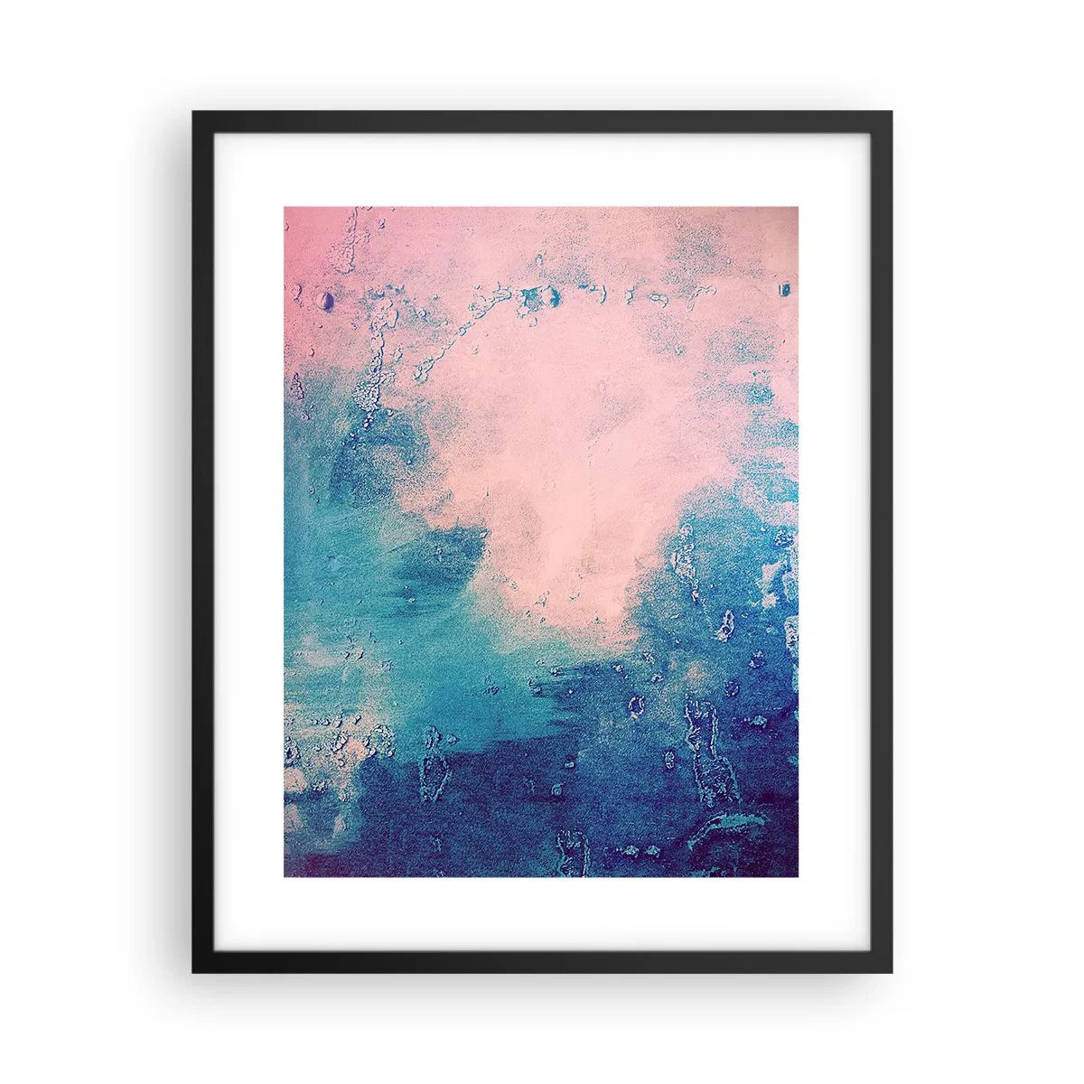 Póster en marco negro - Abrazo azul - 40x50 cm