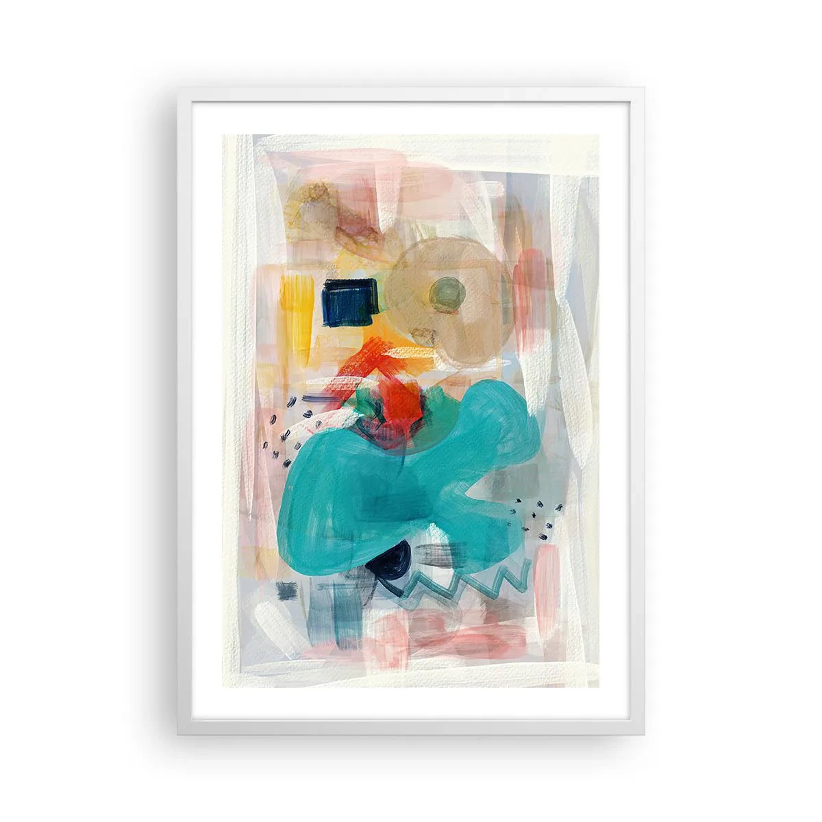 Póster en marco blanco - Un juego de colores - 50x70 cm