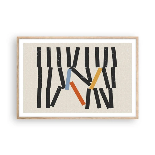 Póster en marco roble claro - Dominó - composición - 91x61 cm