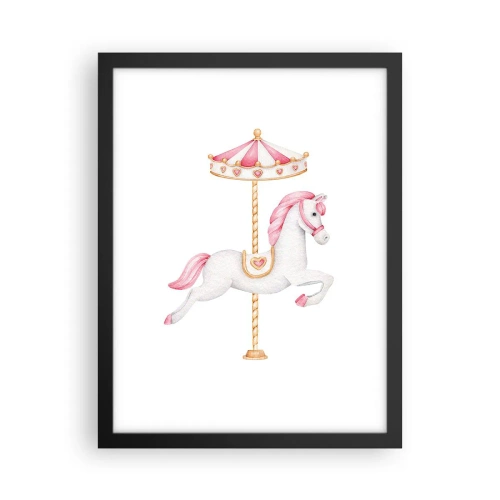 Póster en marco negro - Partió al galope - 30x40 cm