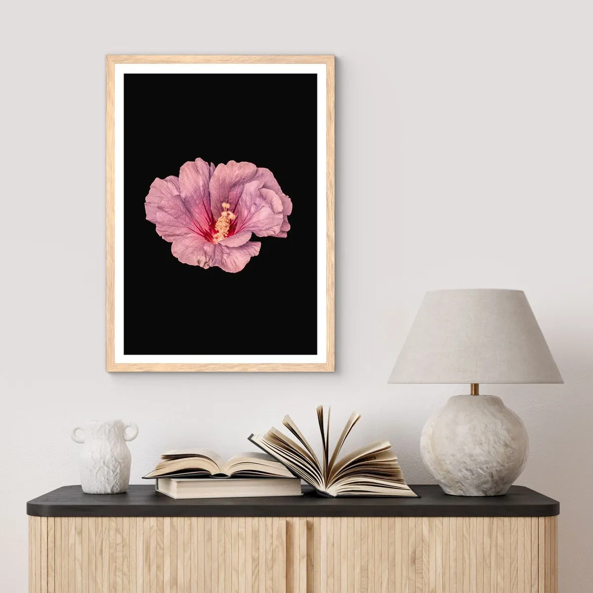 Póster en marco roble claro - Directo al corazón - 40x50 cm