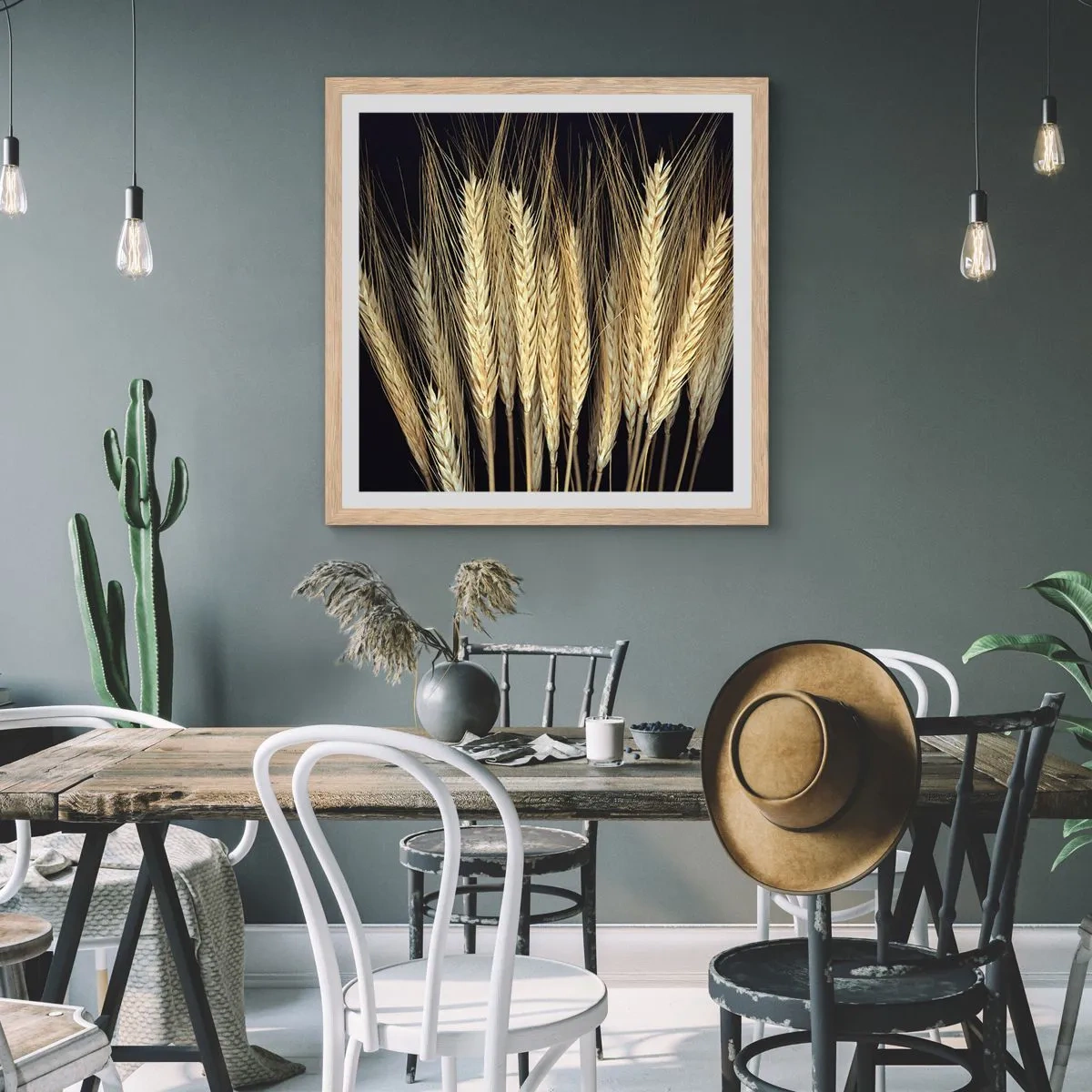 Póster en marco roble claro - Magia rústica - 40x40 cm