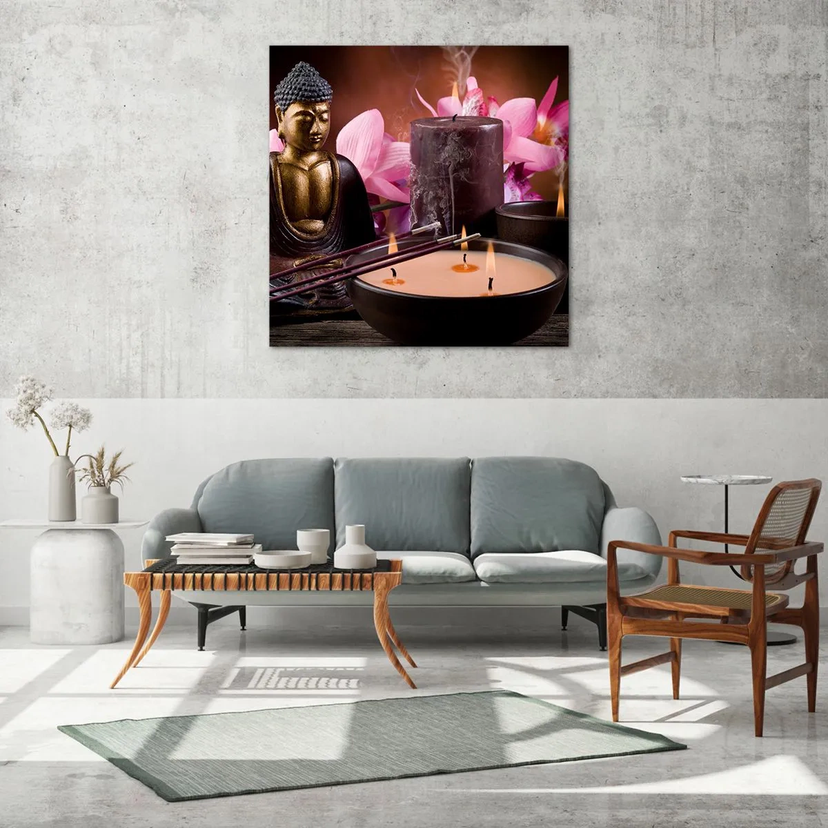 Cuadro sobre vidrio - Impresiones sobre Vidrio - Despejar la mente, calmar el cuerpo - 40x40 cm