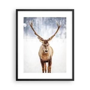 Póster en marco negro - Directamente desde la niebla de nieve - 40x50 cm