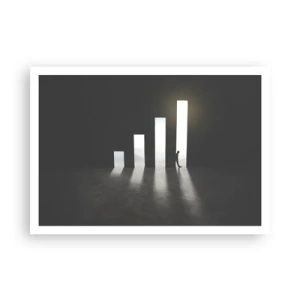 Póster - Crecimiento simbólico en forma de pasajes iluminados por la luz. - 100x70cm - El camino del éxito - Decoración de pared moderna para salón y dormitorio ARTTOR