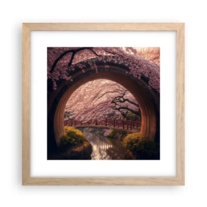 Póster en marco roble claro - Primavera japonesa - 30x30 cm