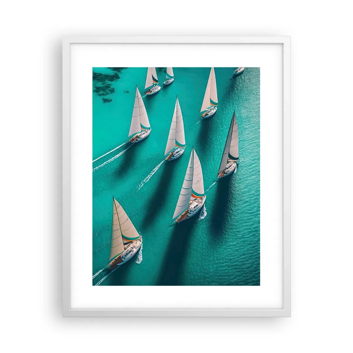 Póster en marco blanco - En competición con el viento - 40x50 cm
