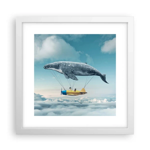 Póster en marco blanco - ¿Por qué no? - 30x30 cm