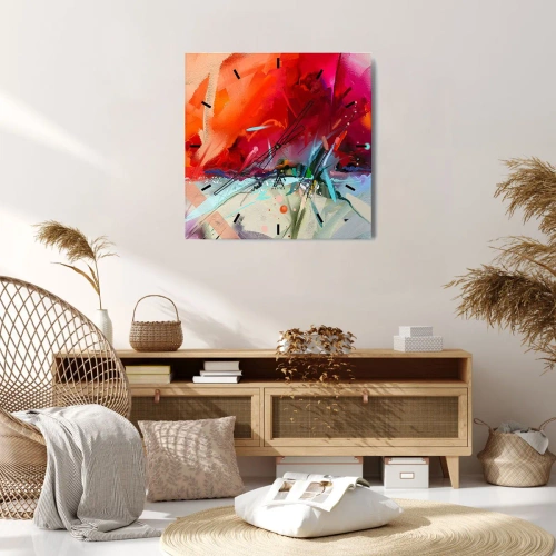 Reloj de pared - Reloj de vidrio - Una explosión de luces y colores - 30x30 cm