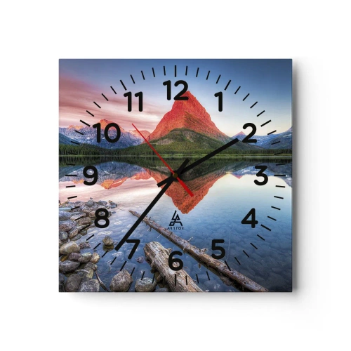 Reloj de pared - Reloj de vidrio - Cálido y frío - 40x40 cm