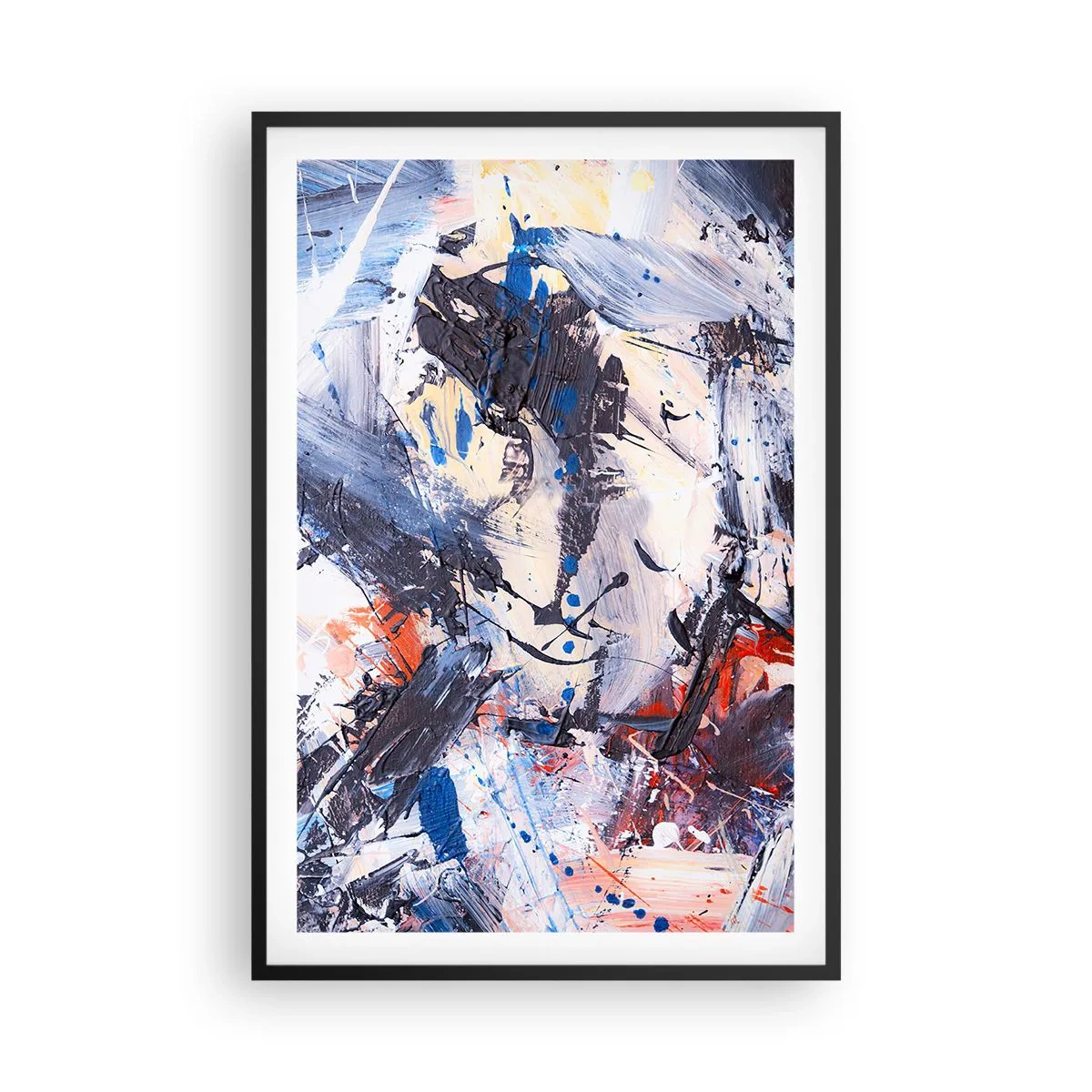 Póster en marco negro - Danza loca de la abstracción - 61x91 cm