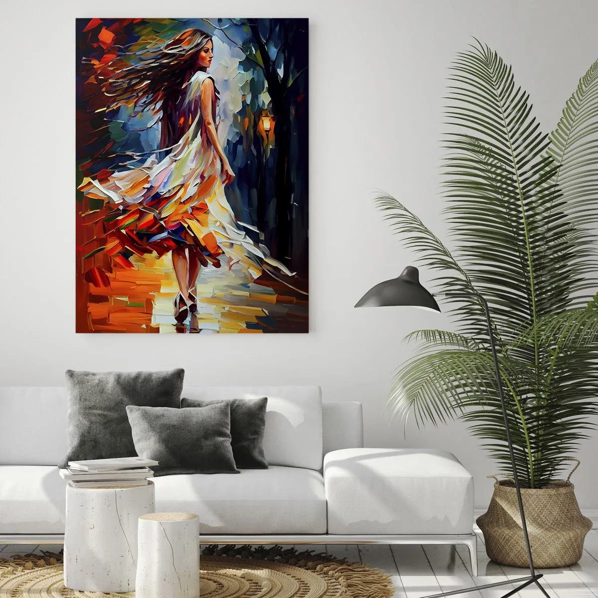 Cuadro sobre vidrio - Impresiones sobre Vidrio - Chica de otoño - 80x120 cm