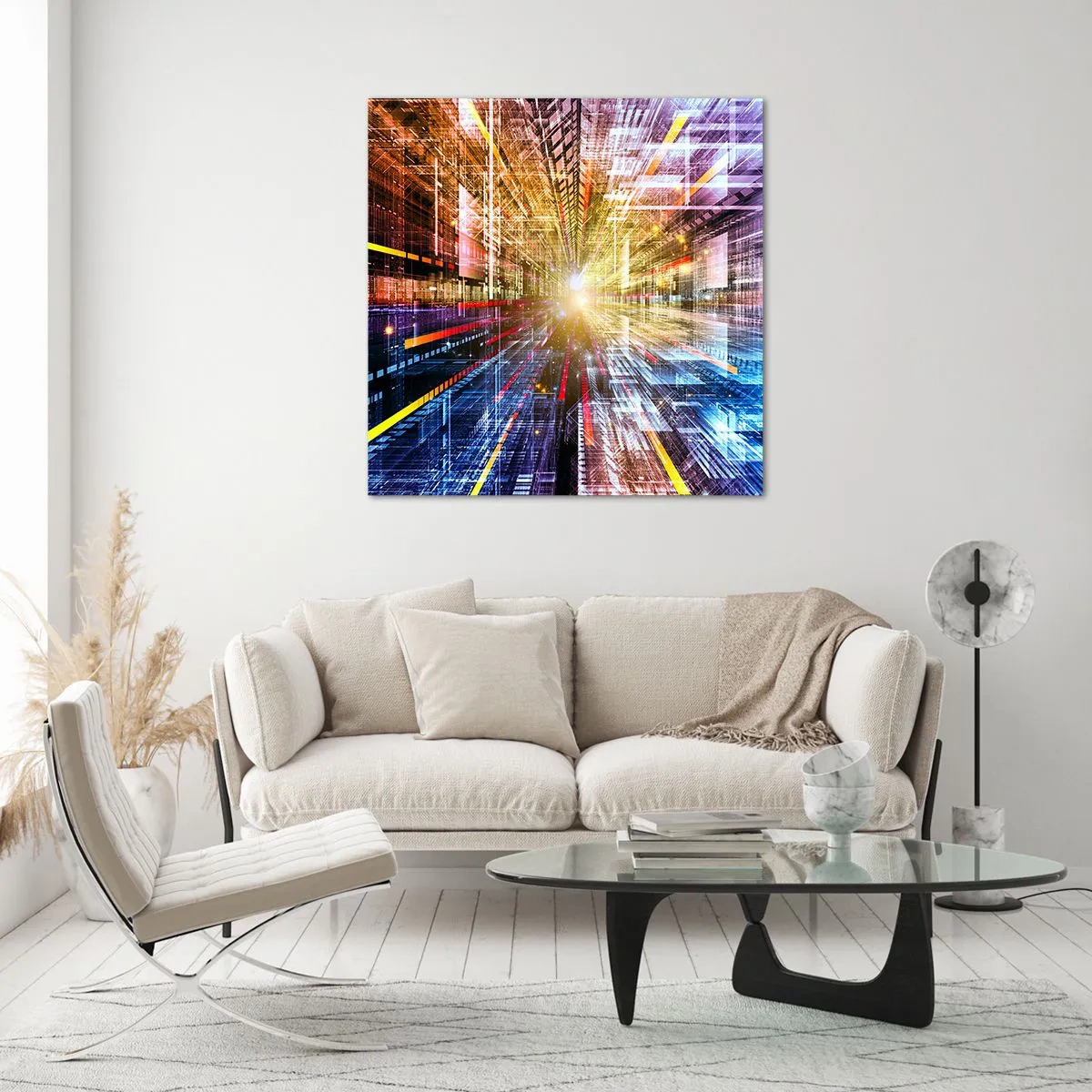 Cuadro sobre vidrio - Impresiones sobre Vidrio - Un pasillo luminoso - 50x50 cm