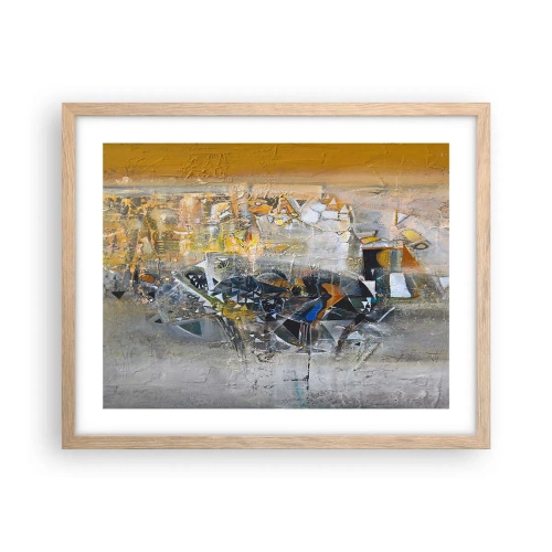 Póster en marco roble claro - Todo se pondrá en su sitio - 50x40 cm