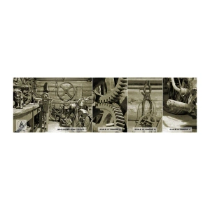 Muestra De Fotomural Standard Eco - En el trastero del abuelo - Moto, Taller de coches, Vintage - 100x30 cm