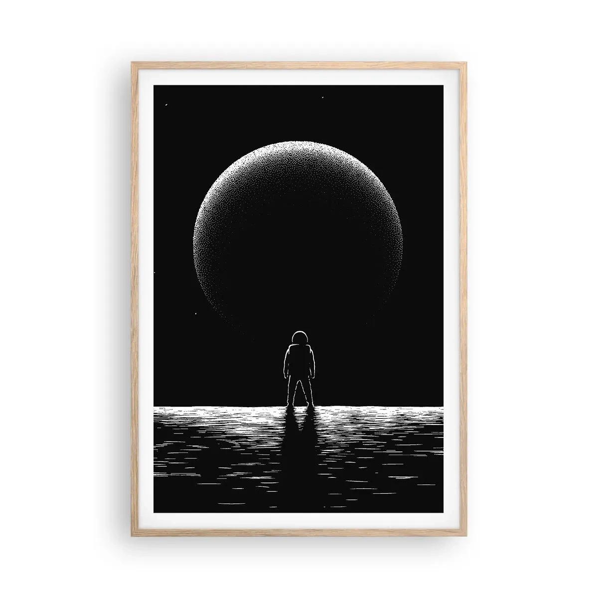 Póster en marco roble claro - Cara a cara - 70x100 cm