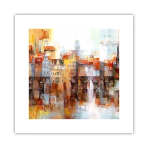 Póster - Puente y ciudad - 30x30 cm