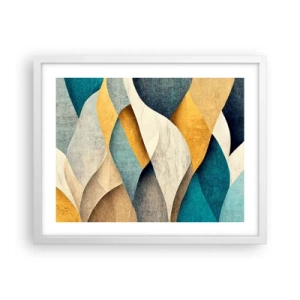 Póster en marco blanco - Ritmo y ondulación - 50x40 cm
