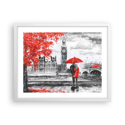 Póster en marco blanco - Londres enamora - 50x40 cm