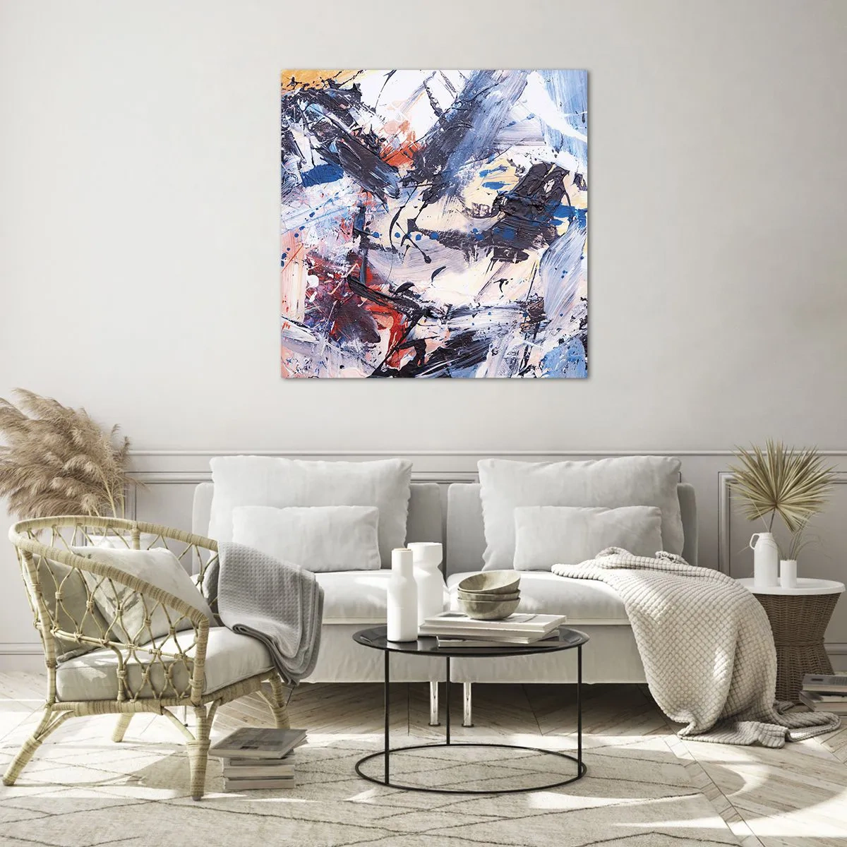 Cuadro sobre vidrio - Impresiones sobre Vidrio - Danza loca de la abstracción - 40x40 cm