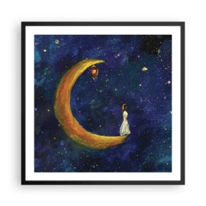 Póster en marco negro - La llamada de la Luna - 60x60 cm