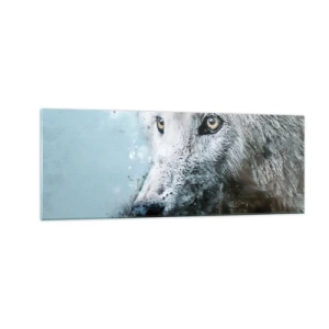 Cuadro sobre vidrio - Impresiones sobre Vidrio - Retrato en acuarela de un lobo - 140x50cm - Conoce el alma del lobo - Decoración de pared moderna para salón y dormitorio ARTTOR