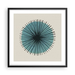 Póster en marco negro - Radiante en azul - 50x50 cm