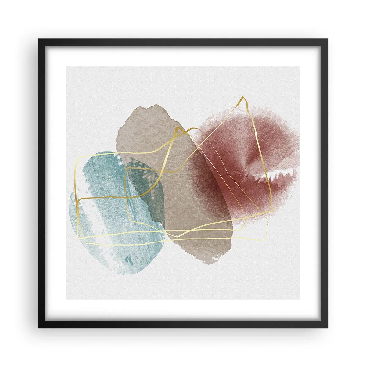 Póster en marco negro - Abstracción coral del espacio - 50x50 cm