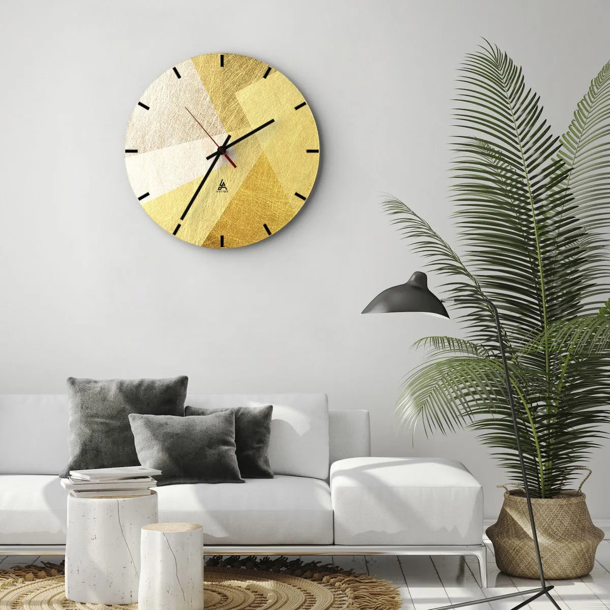 Reloj de pared - Reloj de vidrio - Tiempo de geometría - 40x40 cm