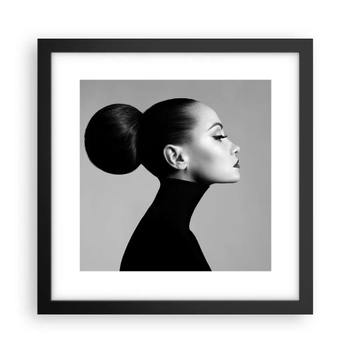 Póster en marco negro - Nefertiti contemporánea - 30x30 cm