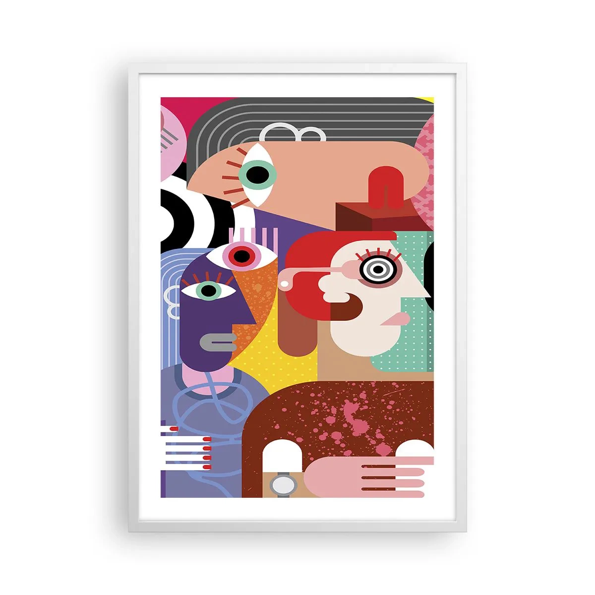 Póster en marco blanco - Estilo Picasso - 50x70 cm