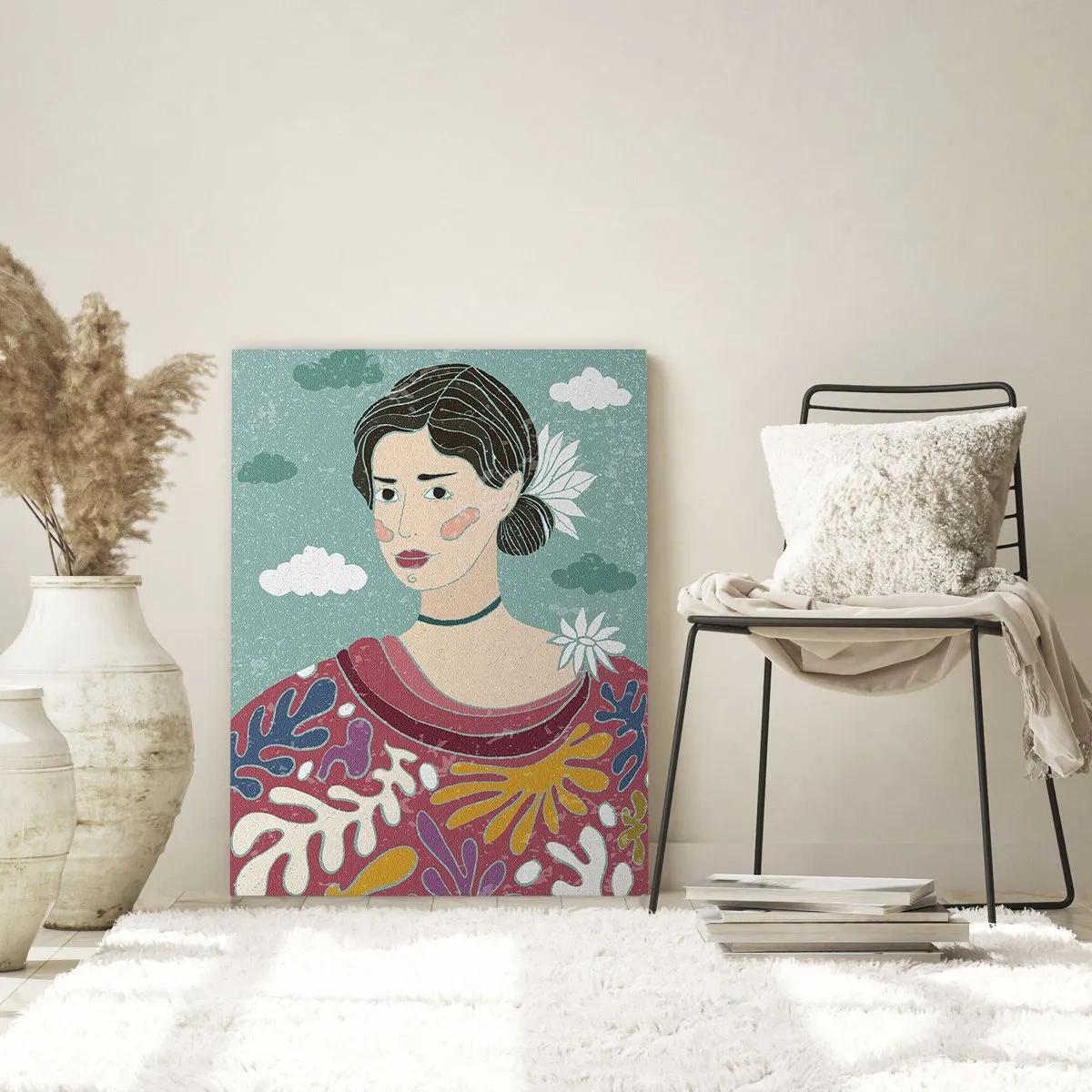 Cuadro sobre vidrio - Impresiones sobre Vidrio - Con melancolía en la mirada - 80x120 cm