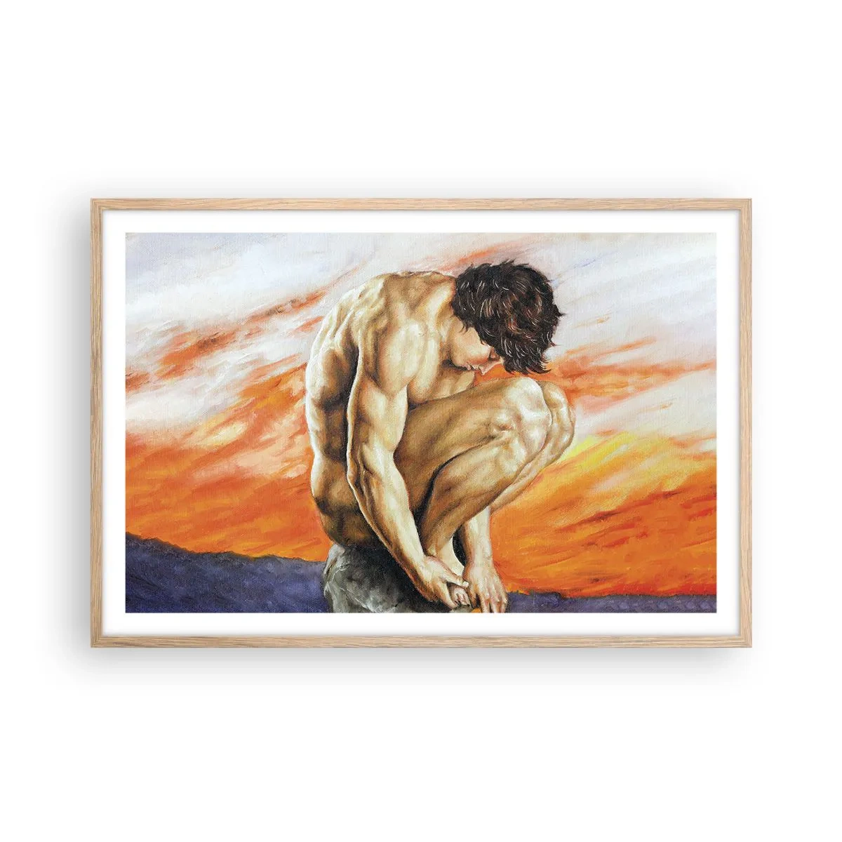 Póster en marco roble claro - Sumergido en sí mismo - 91x61 cm