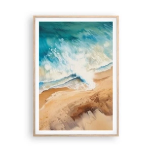 Póster en marco roble claro - Olas recurrentes - 70x100 cm