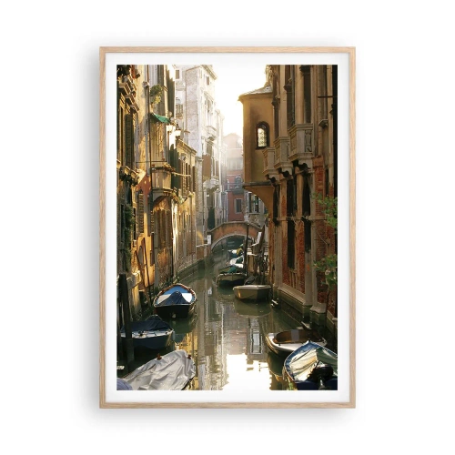Póster en marco roble claro - En un callejón veneciano - 70x100 cm