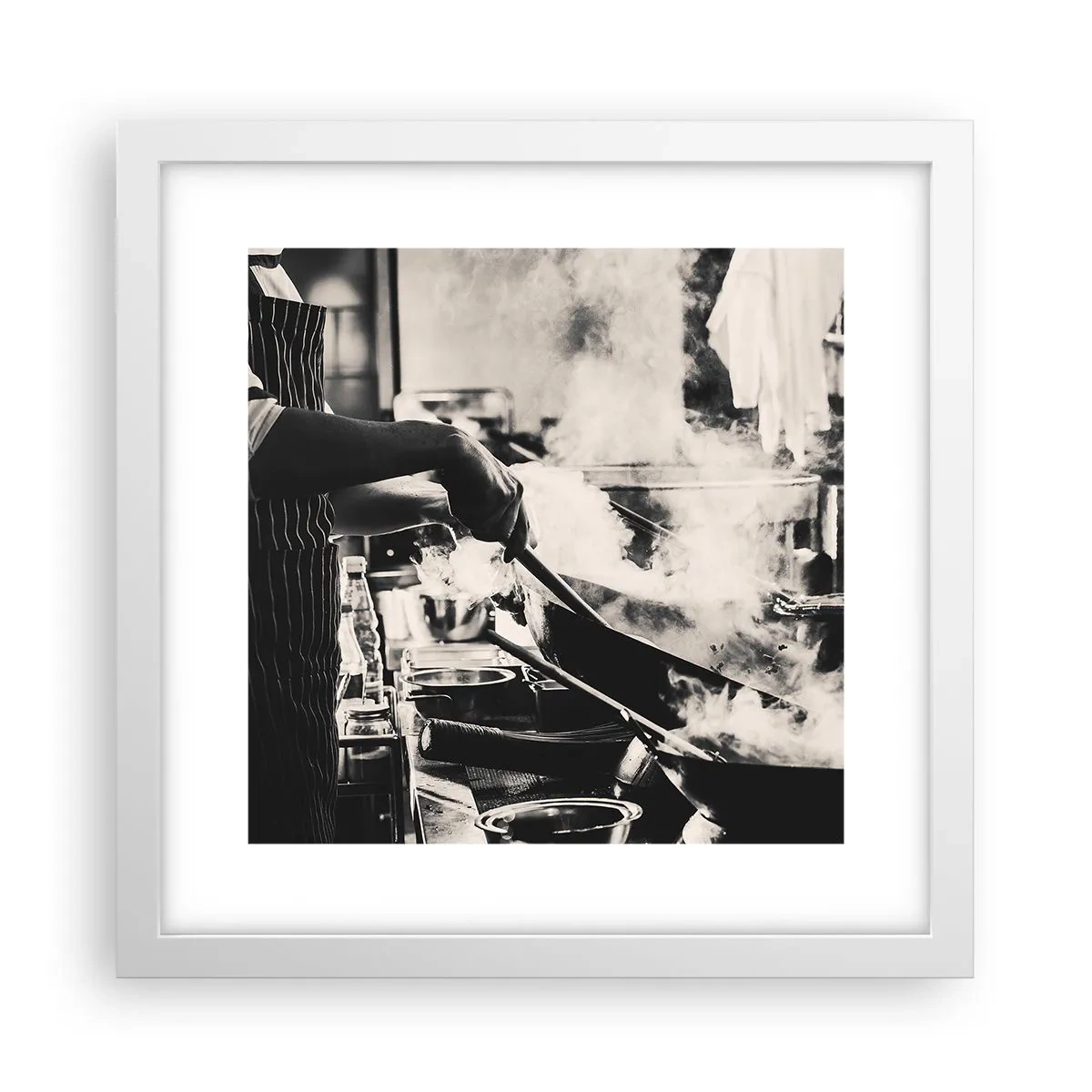 Póster en marco blanco - Alquimia de sabores - 30x30 cm