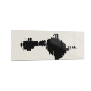 Cuadro sobre vidrio - Impresiones sobre Vidrio - Un motivo abstracto que se asemeja a una onda de sonido en estilo minimalista. - 140x50cm - Vibraciones de la imaginación - Decoración de pared moderna para salón y dormitorio ARTTOR