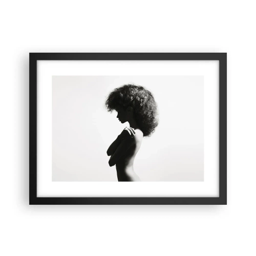 Póster en marco negro - Como una flor en un tallo delgado - 40x30 cm