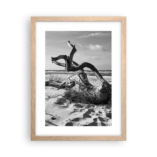 Póster en marco roble claro - Escultura marina - 30x40 cm