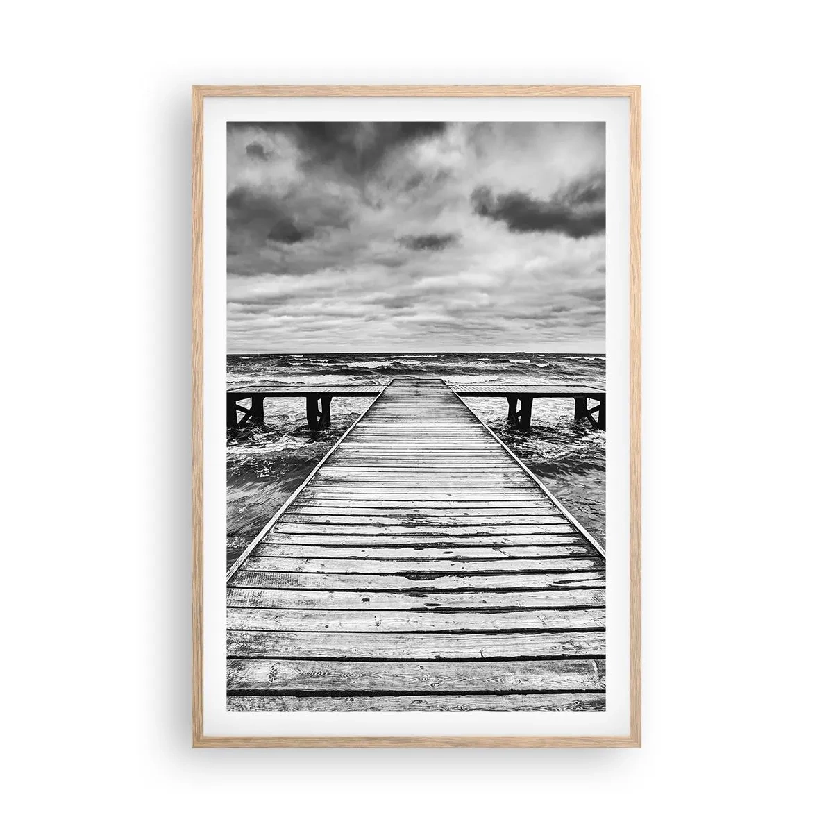 Póster en marco roble claro - Estoy esperando que sople el viento... - 61x91 cm