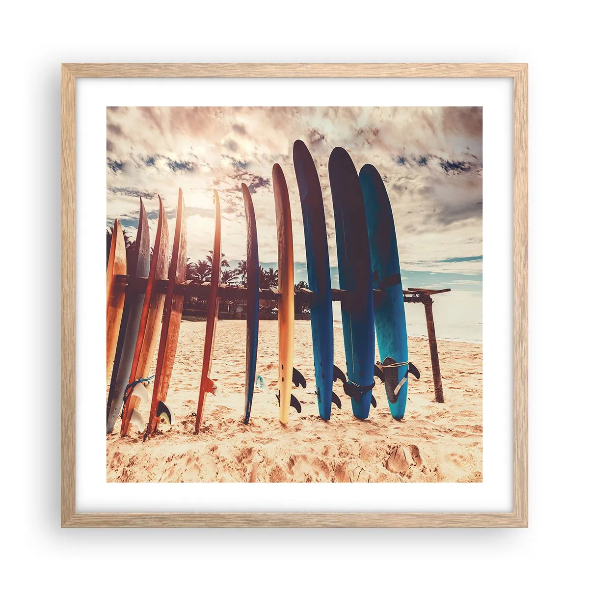 Póster en marco roble claro - Buenas noches, hasta mañana - 50x50 cm