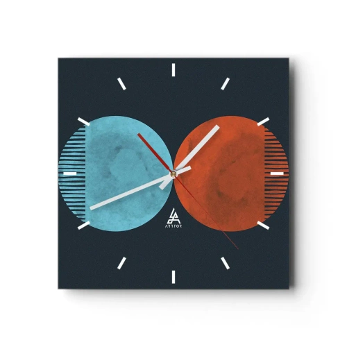 Reloj de pared - Reloj de vidrio - ¿Solo geometría? - 40x40 cm